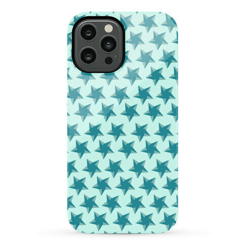 Teal Star Pattern Phone Case
